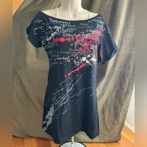 Seven7 Black Graphic Tee